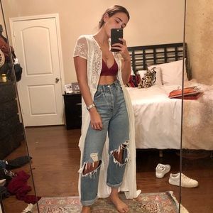 Long lace coverup / shirtdress